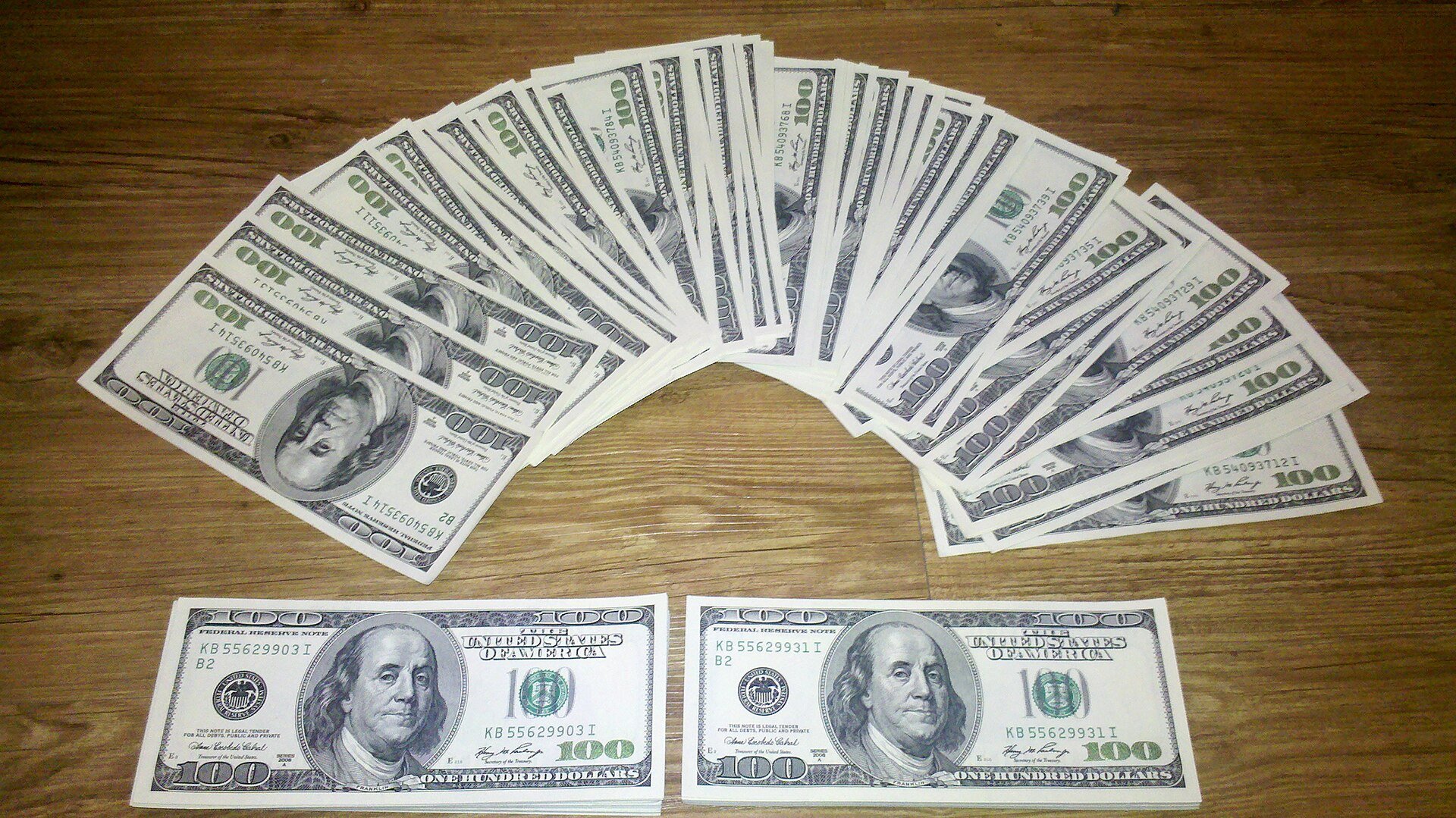 Cédulas de dólar americano
